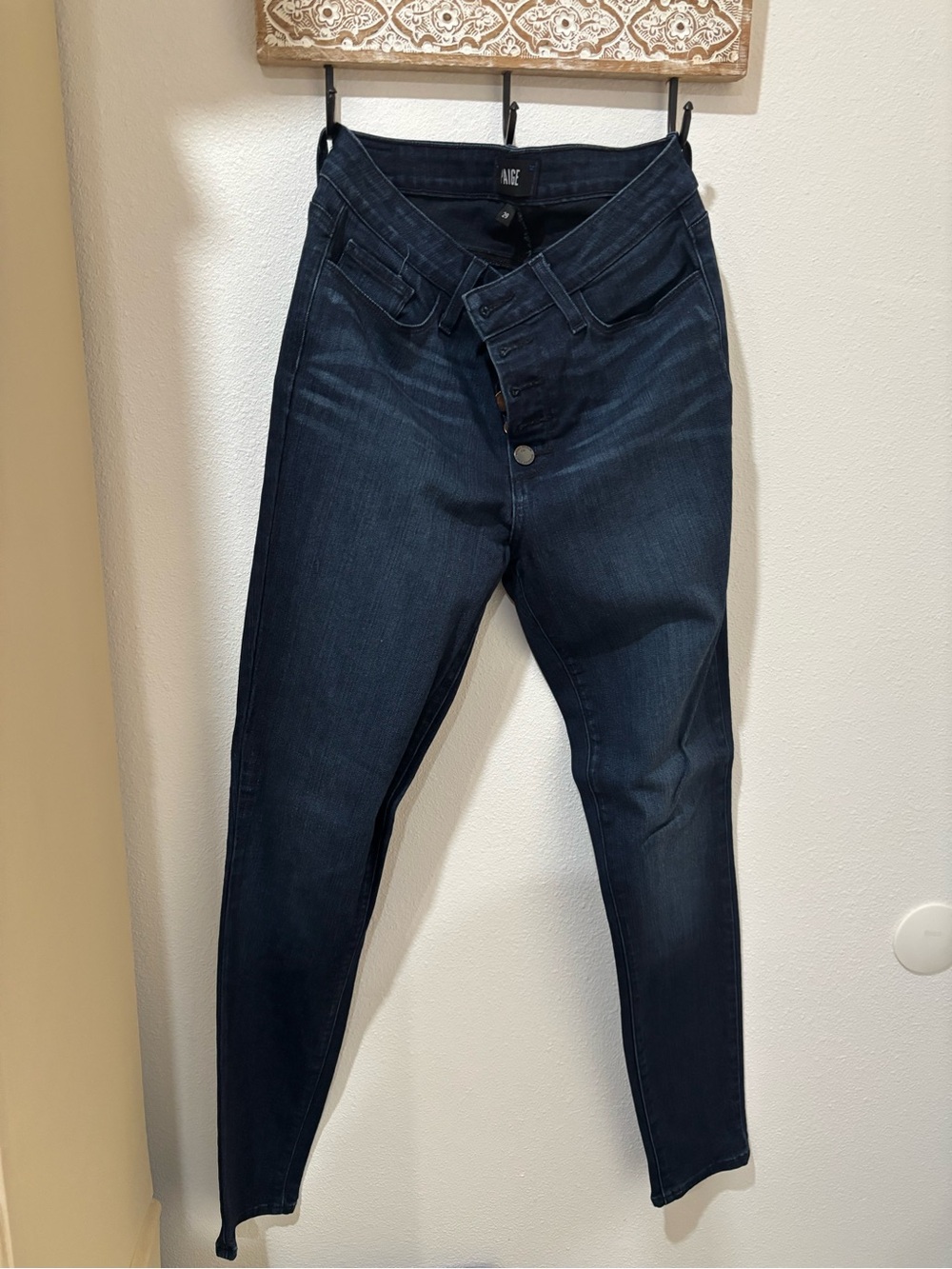 PAIGE Dark Indigo High-Rise Skinny Jeans